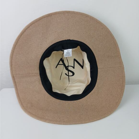 ASN Harper Boho Western Braided Floppy Tan Felt Hat Festival Hippie Boater - Picture 3 of 7